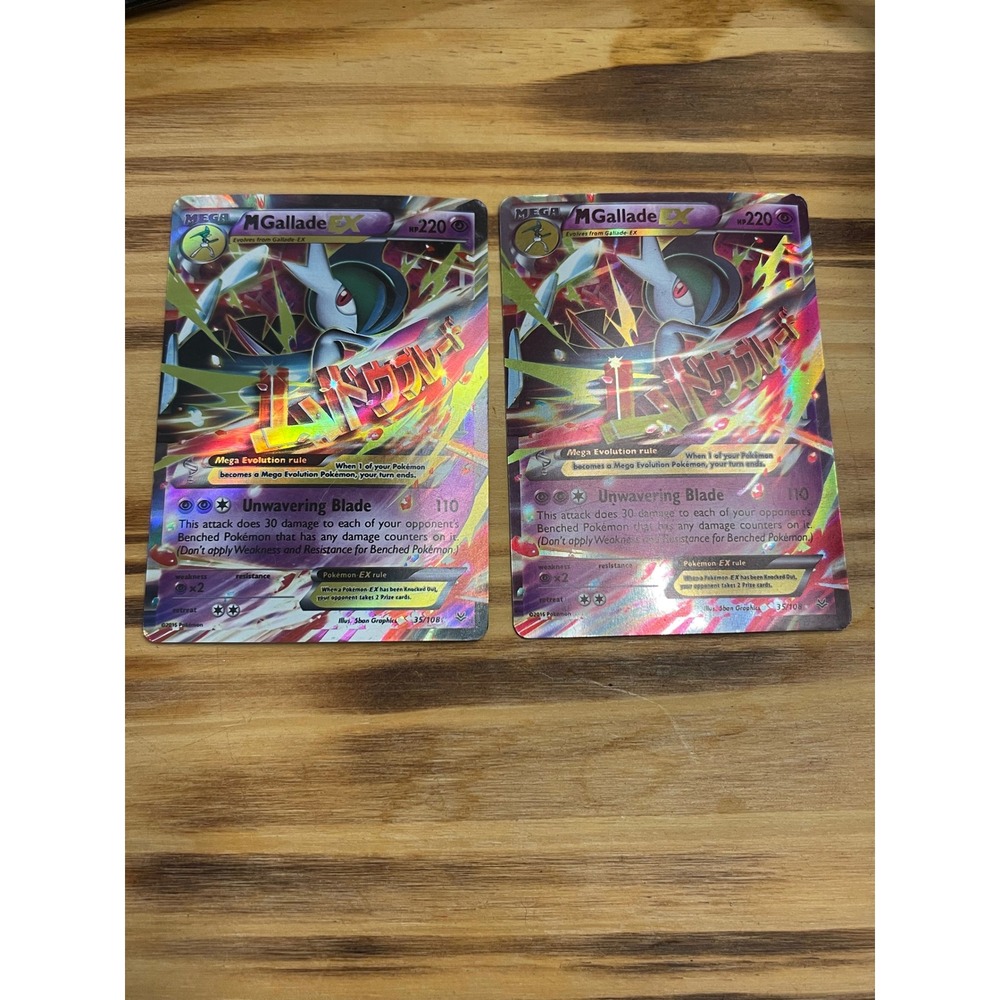 Pokemon M Gallade EX 35/108 XY Roaring Skies Ultra Rare Holo Card Lot of 2